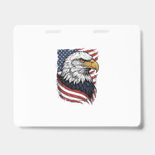 Vintage-Adler-Amerikanische-Flagge-Patriotisches-S Ausweis