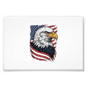 Vintage-Adler-Amerikanische-Flagge-Patriotisches-S Fotodruck