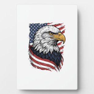 Vintage-Adler-Amerikanische-Flagge-Patriotisches-S Fotoplatte