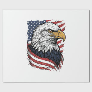 Vintage-Adler-Amerikanische-Flagge-Patriotisches-S Geschenkpapier