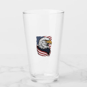 Vintage-Adler-Amerikanische-Flagge-Patriotisches-S Glas