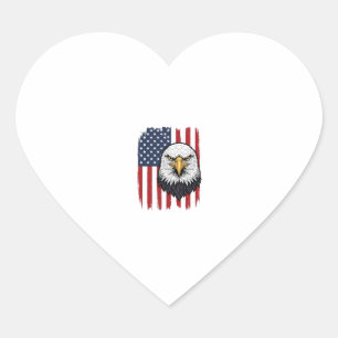 Vintage-Adler-Amerikanische-Flagge-Patriotisches-S Herz-Aufkleber