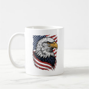 Vintage-Adler-Amerikanische-Flagge-Patriotisches-S Kaffeetasse