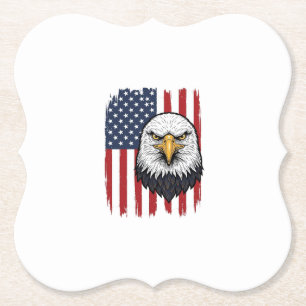 Vintage-Adler-Amerikanische-Flagge-Patriotisches-S Untersetzer