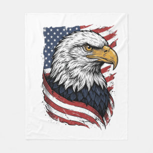 Vintage-Adler-Amerikanisches-Flagge-Patriotisches- Fleecedecke