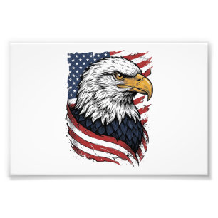 Vintage Adler Amerikanisches Flagge Patriotisches Fotodruck