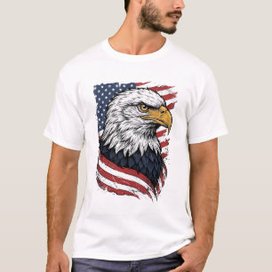 Vintage Adler Amerikanisches Flagge Patriotisches  T-Shirt