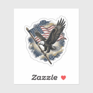 Vintage-Adler-Flagge Patriotisches-Shirt-Design_1 Aufkleber