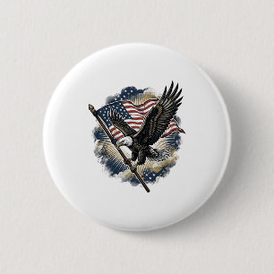 Vintage-Adler-Flagge Patriotisches-Shirt-Design_1 Button