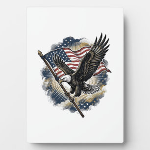 Vintage-Adler-Flagge Patriotisches-Shirt-Design_1 Fotoplatte