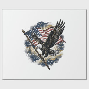 Vintage-Adler-Flagge Patriotisches-Shirt-Design_1 Geschenkpapier