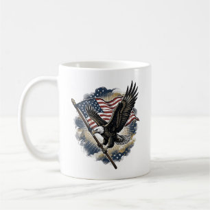 Vintage-Adler-Flagge Patriotisches-Shirt-Design_1 Kaffeetasse