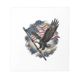 Vintage-Adler-Flagge Patriotisches-Shirt-Design_1 Notizblock