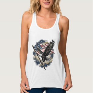 Vintage-Adler-Flagge Patriotisches-Shirt-Design_1 Tank Top