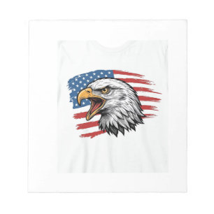 Vintage-Adler-Flagge Patriotisches Vektor-Shirt-De Notizblock