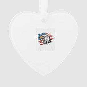 Vintage-Adler-Flagge Patriotisches Vektor-Shirt-De Ornament