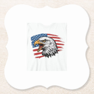 Vintage-Adler-Flagge Patriotisches Vektor-Shirt-De Untersetzer