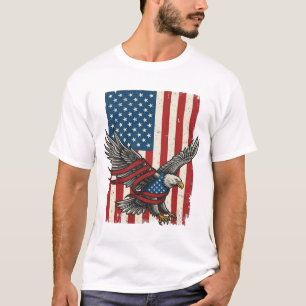 Vintage-Adler-Flagge Vektor Patriotisches Hemd Des T-Shirt