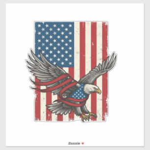 Vintage-Adler-Flagge-Vektor-Patriotisches-Shirt-De Aufkleber