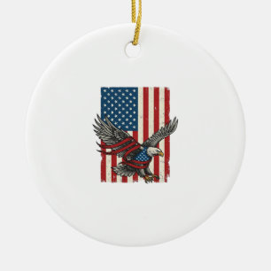 Vintage-Adler-Flagge Vektor Patriotisches-Shirt-De Keramik Ornament