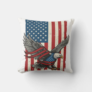 Vintage-Adler-Flagge-Vektor-patriotisches-Shirt-De Kissen