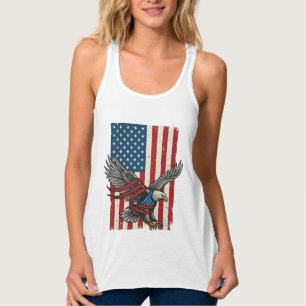 Vintage-Adler-Flagge-Vektor-Patriotisches-Shirt-De Tank Top
