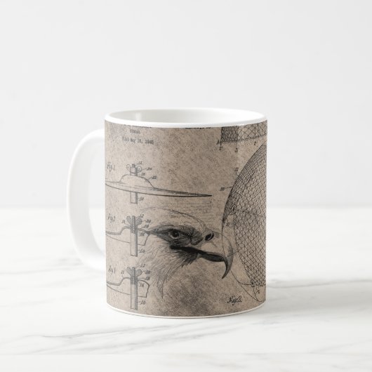 Vintage Adler Kaffeetasse (Vorderseite Links)