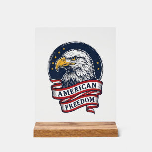 Vintage-Adler-patriotisches Band-Vektor-Shirt-Desi Acrylschild