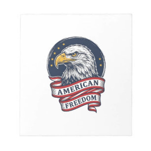 Vintage-Adler-patriotisches Band-Vektor-Shirt-Desi Notizblock