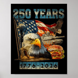Vintage Adler USA-Flagge 250 Jahre 1776-2026 250. Poster