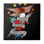 Vintage Adlertätowierung Fliese (Vorderseite)