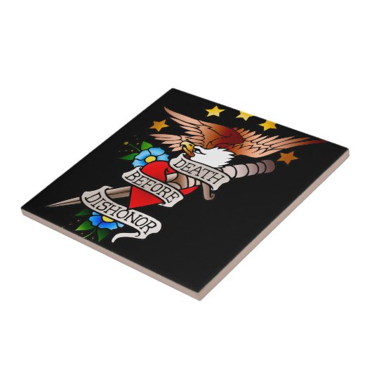 Vintage Adlertätowierung Fliese (Seite)