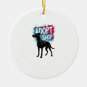 Vintage Adoptiere Nicht Kaufen Hund Graffiti Rettu Keramik Ornament