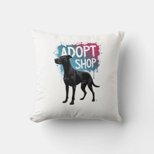 Vintage Adoptiere Nicht Kaufen Hund Graffiti Rettu Kissen