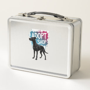 Vintage Adoptiere Nicht Kaufen Hund Graffiti Rettu Metall Brotdose