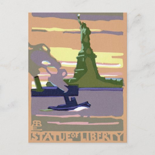 Vintage Adressänderung, Freiheitsstatue NYC Ankündigungspostkarte (Vorderseite)