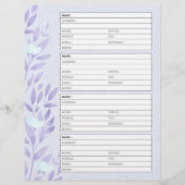 Vintage Adressbuchseite (Vorderseite)