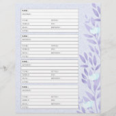 Vintage Adressbuchseite (Rückseite)