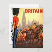 Vintage Adressenänderung, Großbritannien Ankündigungspostkarte (Vorne/Hinten)