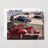 Vintage Adressenänderung, klassische Limousinen Ankündigungspostkarte (Vorne/Hinten)