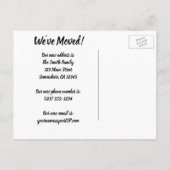 Vintage Adressenänderung, klassische Limousinen Ankündigungspostkarte (Rückseite)