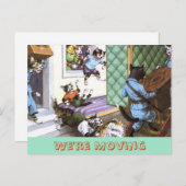 Vintage Adressenänderung Postkarte mit Katzen (Vorne/Hinten)