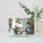 Vintage Adressenänderung Postkarte mit Katzen (Stehend Vorderseite)