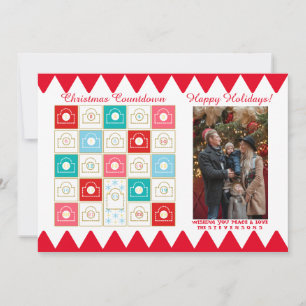 Vintage Adventskender Weihnachtsfoto Feiertagskarte
