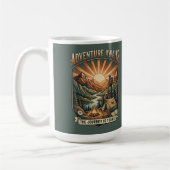 Vintage Adventure Awaits Retro Mountain Kaffeetasse (Links)