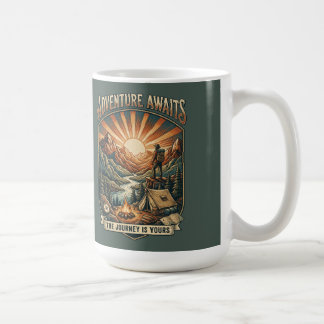 Vintage Adventure Awaits Retro Mountain Kaffeetasse