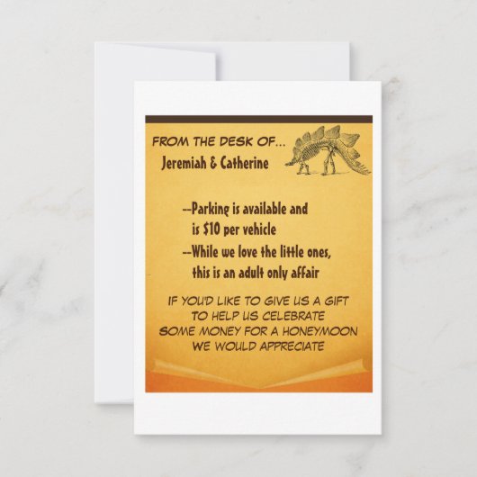 Vintage Adventure Wedding Information Card v2 Einladung (Vorderseite)