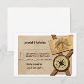 Vintage Adventure Wedding Response Card v4 Einladung (Vorne/Hinten)