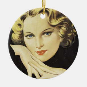 Vintage Advertisement Hand Cream Woman Blond Hair Keramikornament