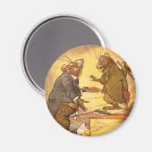 Vintage Aesop's Fabel, Country Mouse, City Mouse Magnet (Vorderseite/Rückseite)
